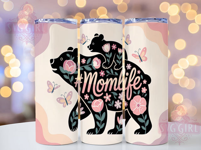 Mom Life Bear Quote Tumbler, Mother's Day Tumbler, Bear Tumbler Design, 20oz Tumbler Wrap, Mom Quote Tumbler, Animal Mom Tumbler, Cute Bear Tumbler Sublimation SvggirlplusArt 