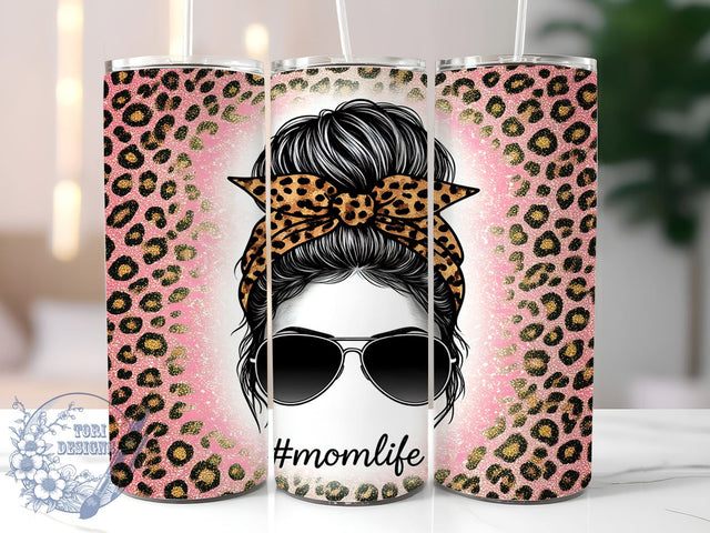 Mom Life Cheetah Tumbler Wrap, Pink Tumbler, Gold Cheetah, Mom Life, 20oz Tumbler Wrap, Sublimation Design, Cheetah Print, Coffee Tumbler Sublimation ToriDesigns 
