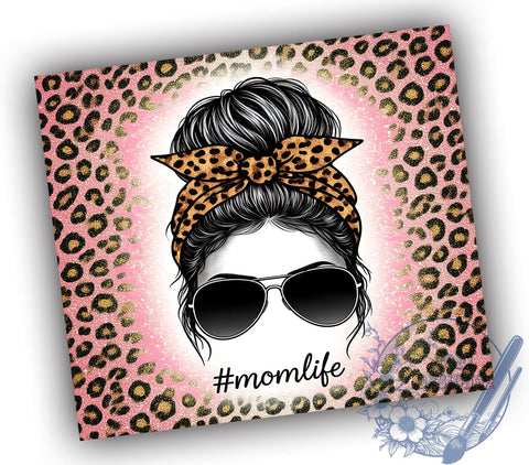Mom Life Cheetah Tumbler Wrap, Pink Tumbler, Gold Cheetah, Mom Life, 20oz Tumbler Wrap, Sublimation Design, Cheetah Print, Coffee Tumbler Sublimation ToriDesigns 