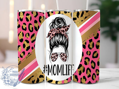 Mom Life Cheetah Tumbler Wrap, Pink Tumbler, Gold Cheetah, Mom Life, 20oz Tumbler Wrap, Sublimation Design, Cheetah Print, Coffee Tumbler Sublimation ToriDesigns 