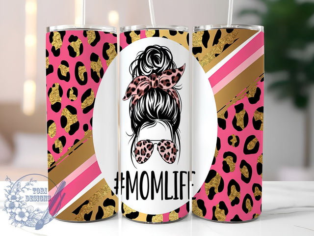 Mom Life Cheetah Tumbler Wrap, Pink Tumbler, Gold Cheetah, Mom Life, 20oz Tumbler Wrap, Sublimation Design, Cheetah Print, Coffee Tumbler Sublimation ToriDesigns 