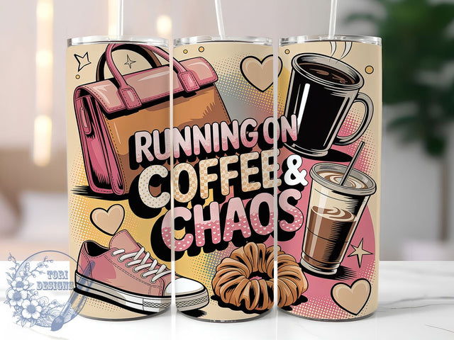 Mom Life Coffee 20oz Tumbler, Mom Life, Coffee And Chaos, 20oz Tumbler Wrap, PNG Sublimation Design, Happy Mother's Day, Gift For Mom Sublimation ToriDesigns 
