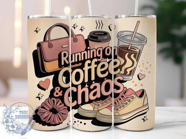 Mom Life Coffee 20oz Tumbler, Mom Life, Coffee And Chaos, 20oz Tumbler Wrap, PNG Sublimation Design, Happy Mother's Day, Gift For Mom Sublimation ToriDesigns 