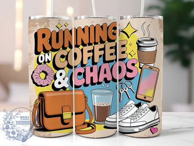 Mom Life Coffee 20oz Tumbler, Mom Life, Coffee And Chaos, 20oz Tumbler Wrap, PNG Sublimation Design, Happy Mother's Day, Gift For Mom Sublimation ToriDesigns 