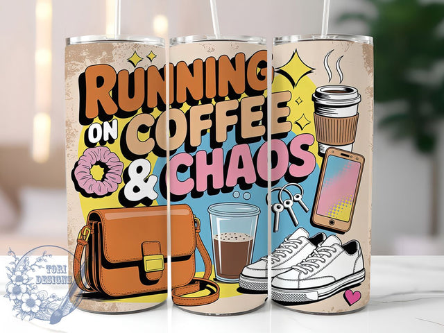 Mom Life Coffee 20oz Tumbler, Mom Life, Coffee And Chaos, 20oz Tumbler Wrap, PNG Sublimation Design, Happy Mother's Day, Gift For Mom Sublimation ToriDesigns 