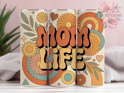 Mom Life Coffee Quote 20oz Tumbler Wrap, Mom Life Coffee, Coffee Quote Design, Vintage Coffee PNG, 20oz Tumbler Wrap, Coffee Lover Design, Retro Sublimation PNG Sublimation Li Zamperini 