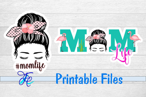 Mom Life Flamingo Stickers 3D Paper Family Creations 