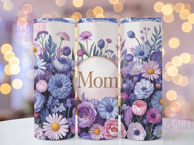 Mom Life Floral 20oz Tumbler, Mother's Day, Floral Print, Elegant Tumbler, 20oz Sublimation, PNG Design, Gift Idea Sublimation SvggirlplusArt 