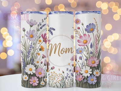 Mom Life Floral 20oz Tumbler, Mother's Day, Floral Print, Elegant Tumbler, 20oz Sublimation, PNG Design, Gift Idea Sublimation SvggirlplusArt 