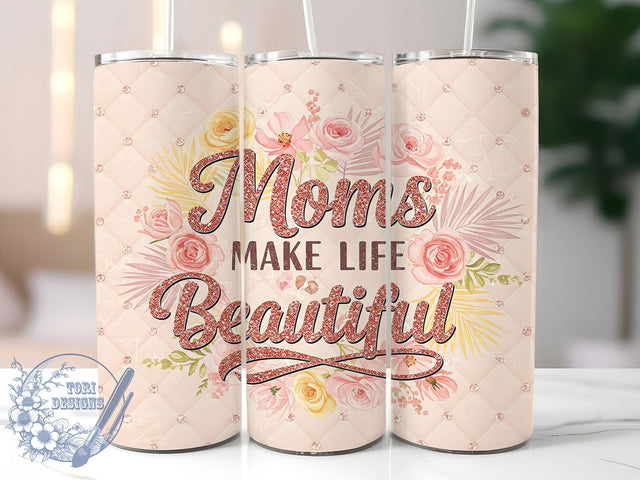 Mom Life Floral Tumbler Wrap Gift, Mom Tumbler Wrap, Mother's Day Gift, Sublimation Tumbler Design, 20oz Skinny Tumbler, Mom Life Design, Floral Tumbler Wrap, Mom Sublimation Wrap Sublimation ToriDesigns 