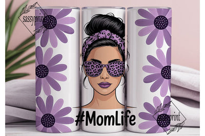Mom Life Floral Tumbler Wrap Sublimation sassyprint 