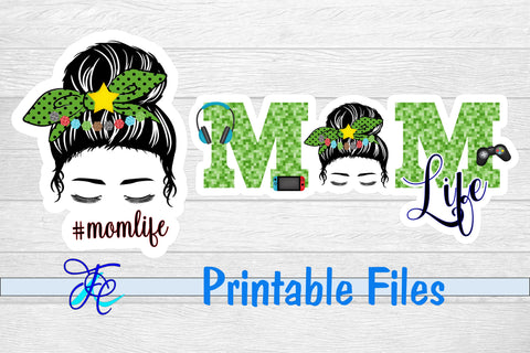 Mom Life Gamer Stickers 3D Paper Family Creations 