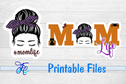 Mom Life Halloween Stickers 3D Paper Family Creations 