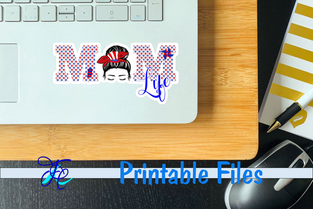 Mom Life July 4th Stickers 3D Paper Family Creations 