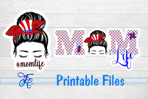 Mom Life July 4th Stickers 3D Paper Family Creations 