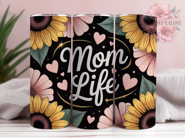 Mom Life Leopard 20oz Tumbler, Mom Tumbler Wrap, Mother’s Day Sublimation, Floral Wrap Design, Cute PNG, 20oz Tumbler Wrap Sublimation Li Zamperini 