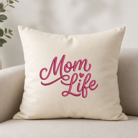 Mom Life Machine Embroidery Design – Motherhood Quote Heart Embroidery File Embroidery/Applique DESIGNS PatternFeed8 