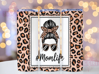 Mom Life Messy Bun Leopard Tumbler, Messy Bun Wrap, 20oz Sublimation Wrap, Leopard Print Cup, Stylish Mama Design, Trendy Mom Tumbler, Cute Mom Aesthetic Sublimation SvggirlplusArt 