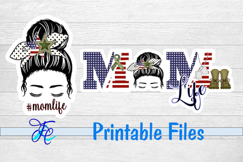 Mom Life Military Stickers 3D Paper Family Creations 
