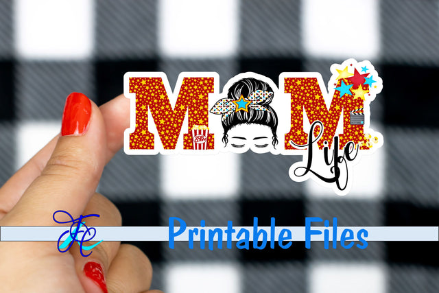 Mom Life Movie Night Stickers 3D Paper Family Creations 