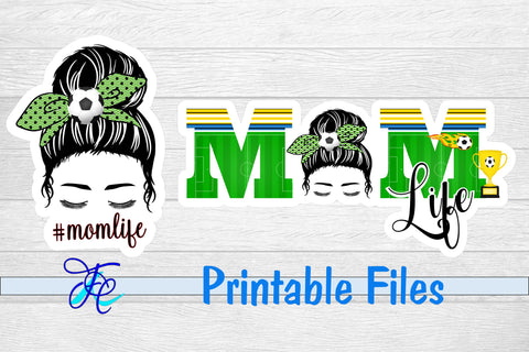 Mom Life Soccer Stickers 3D Paper Family Creations 