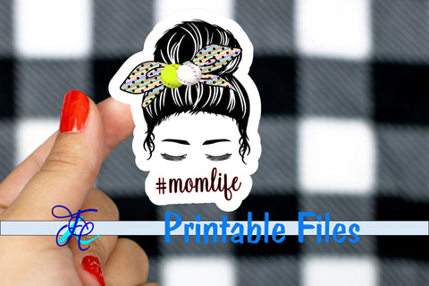 Mom Life Softball Stickers 3D Paper Family Creations 