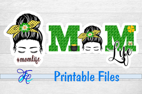 Mom Life St Patrick's Stickers 3D Paper Family Creations 