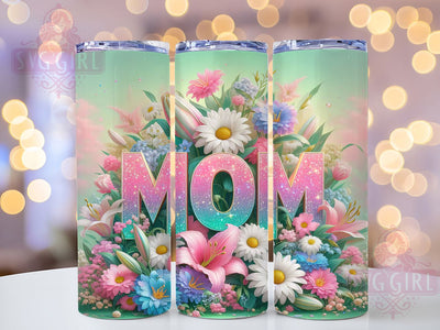 Mom Life Sunflower 20oz Tumbler, Glitter Design, Mother's Day, Sunflower Print, 3D Effect, 20oz Sublimation, PNG Design Sublimation SvggirlplusArt 