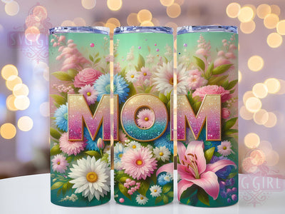 Mom Life Sunflower 20oz Tumbler, Glitter Design, Mother's Day, Sunflower Print, 3D Effect, 20oz Sublimation, PNG Design Sublimation SvggirlplusArt 
