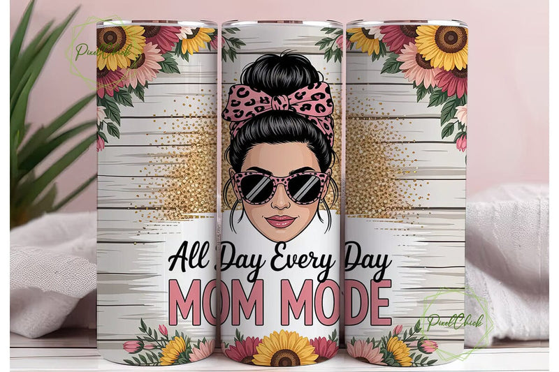 Mom Life Sunflower Tumbler Design Sublimation PixelChick 