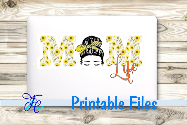 Mom Life Sunflowers Stickers 3D Paper Family Creations 