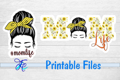 Mom Life Sunflowers Stickers 3D Paper Family Creations 