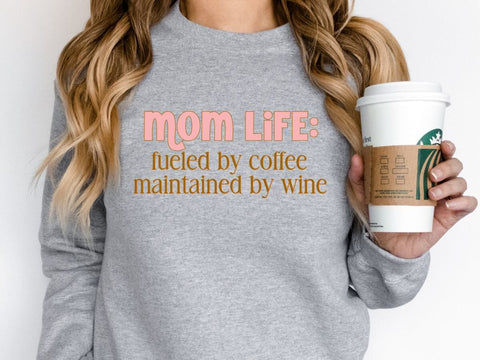 Mom Life SVG: Coffee-Fueled, Wine-Maintained Funny Mom Shirt Design SVG So Fontsy VIP Design Shop 