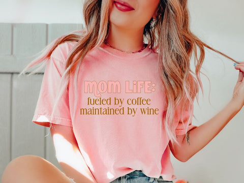 Mom Life SVG: Coffee-Fueled, Wine-Maintained Funny Mom Shirt Design SVG So Fontsy VIP Design Shop 