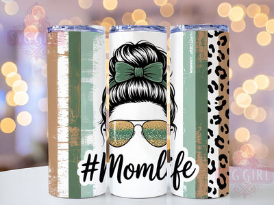 Mom Life Teal 20oz Tumbler, Teal Design, Messy Bun, Stylish Tumbler, 20oz Sublimation, PNG Design, Trendy Gift Sublimation SvggirlplusArt 