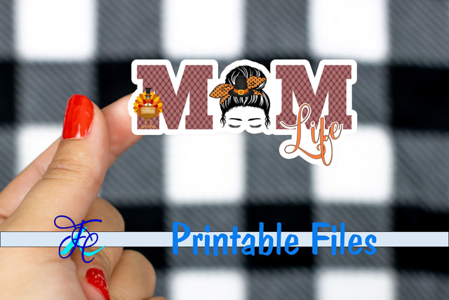 Mom Life Thanksgiving Stickers 3D Paper Family Creations 