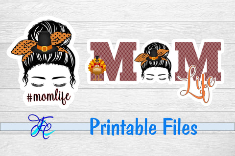 Mom Life Thanksgiving Stickers 3D Paper Family Creations 