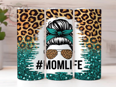 Mom Life Zebra Print 20oz Tumbler, Messy Bun, Zebra Print, Stylish Icon, Trendy Design, 20oz Tumbler Wrap, Sublimation PNG Sublimation Lara' s Designs 