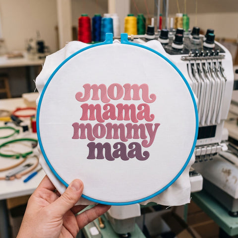 Mom Mama Mommy Maa Embroidery Design – Retro Motherhood Typography Mom Life Machine Embroidery File Embroidery/Applique DESIGNS PatternFeed8 
