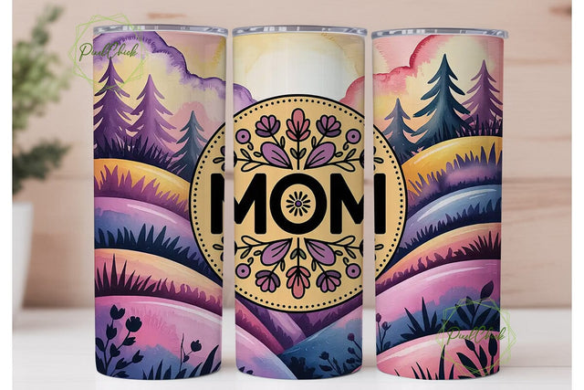 Mom Mandala Floral 20oz Tumbler Wrap Sublimation PixelChick 