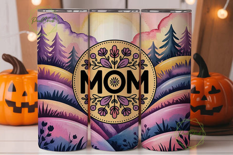 Mom Mandala Floral 20oz Tumbler Wrap Sublimation PixelChick 