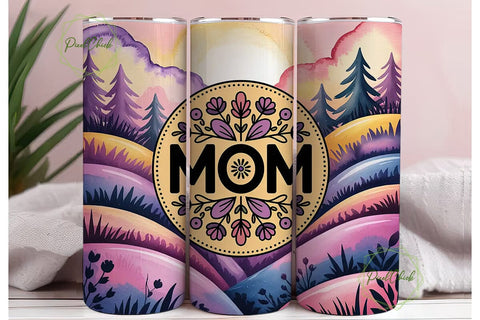 Mom Mandala Floral 20oz Tumbler Wrap Sublimation PixelChick 