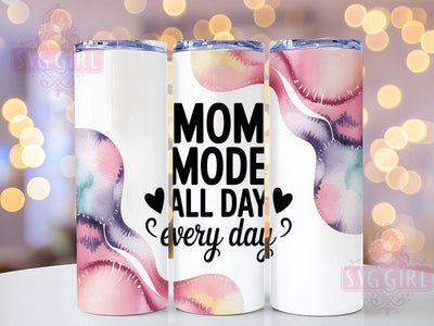 Mom Mode All Day 20oz Tumbler, Funny Mama Design, Sublimation Tumbler Wrap, 20oz Tumbler, Relatable Parenting Humor, Everyday Motherhood Gift, Family Love Keepsake Sublimation SvggirlplusArt 