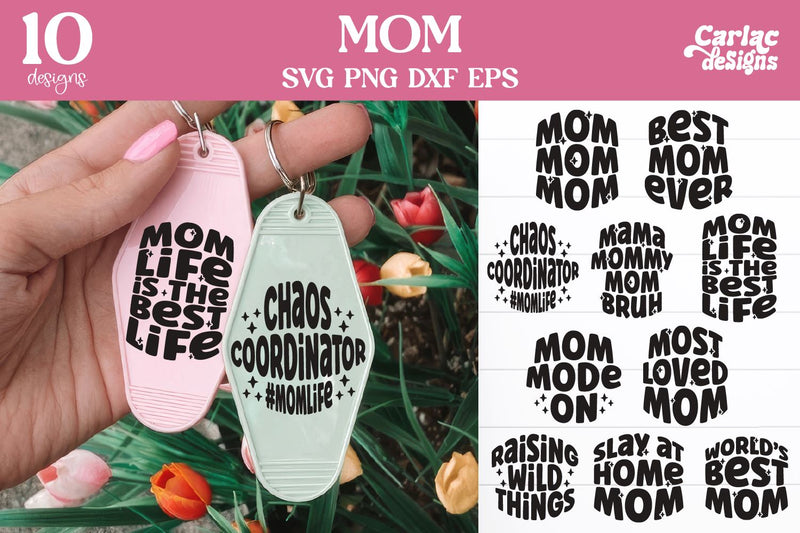 Mom Motel Keychain SVG Bundle SVG Carla C Designs 