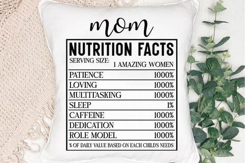 Mom Nutrition Facts SVG Design SVG Regulrcrative 