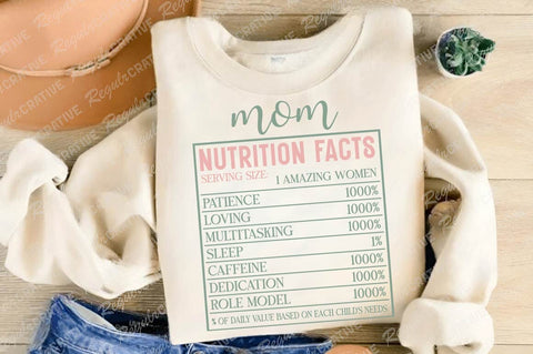 Mom Nutrition Facts SVG Design SVG Regulrcrative 