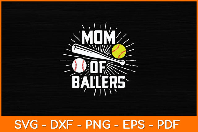 Mom Of Ballers Funny Baseball Mothers Day Svg Design SVG artprintfile 
