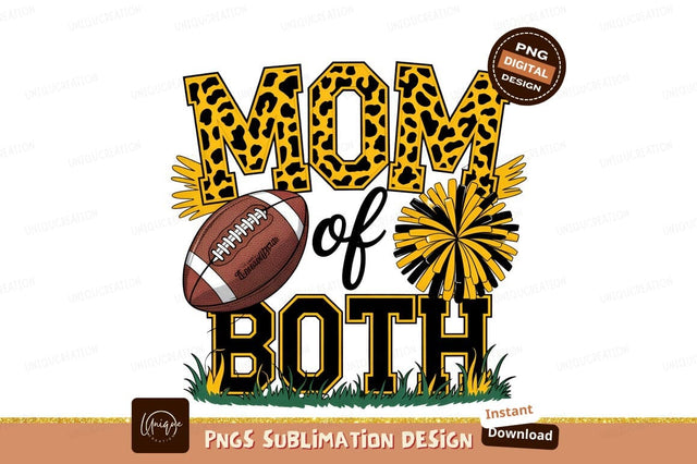 Mom Of Both Football Cheerleading Sublimation Sublimation Designangry 