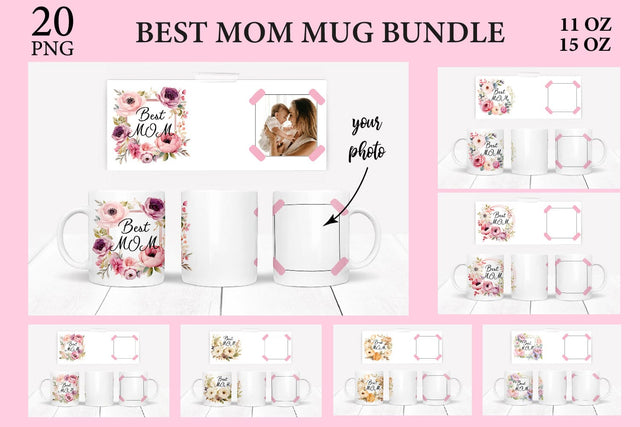 Mom Photo Frame Mug Bundle PNG. Mother Day Bundle PNG Sublimation Olga Terlyanskaya 