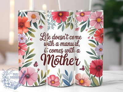 Mom Quote Floral 20oz Tumbler, Sublimation Gift, Best Mom Mug, 20oz Tumbler Design, Mom Quote Graphic, Mom Appreciation Theme, Floral Wrap Sublimation ToriDesigns 